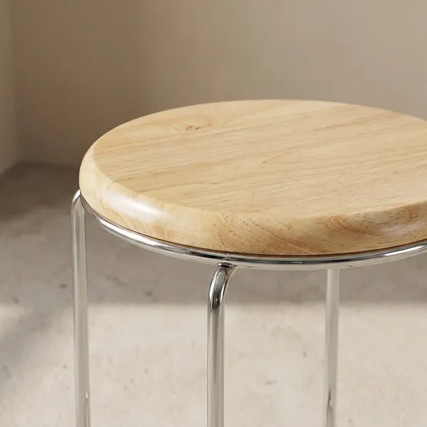 Brown_Ply_And_Steel_Stool_|_39_X_30_X_48_Cm
