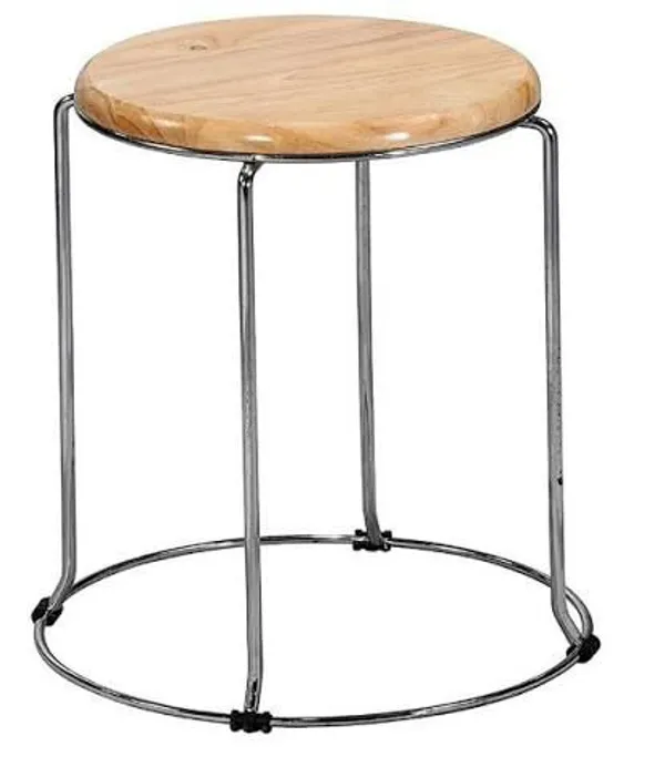 Brown_Ply_And_Steel_Stool_|_39_X_30_X_48_Cm
