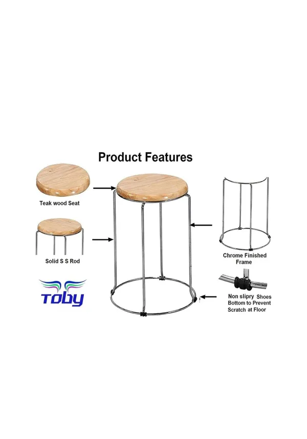 Brown_Ply_And_Steel_Stool_|_39_X_30_X_48_Cm