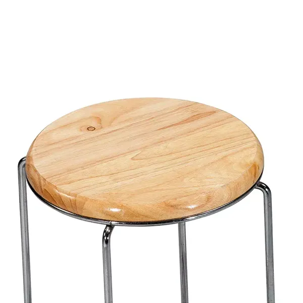Brown_Ply_And_Steel_Stool_|_39_X_30_X_48_Cm