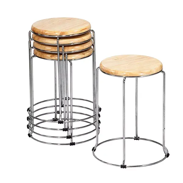 Brown_Ply_And_Steel_Stool_|_39_X_30_X_48_Cm