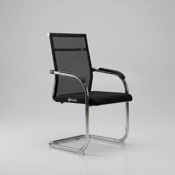 Black_Net_And_Foam_Visitor_Chair_|_46.99_X_49.53_X_91_Cm