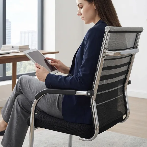 Grey_Net_And_Foam_Visitor_Chair_|_50_X_45.7_X_89_Cm