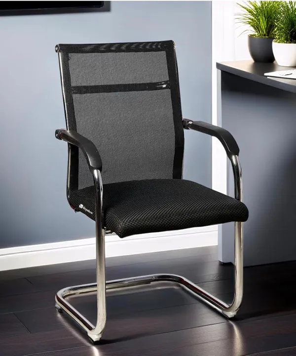 Black_Net_And_Foam_Visitor_Chair_|_46.99_X_49.53_X_91_Cm