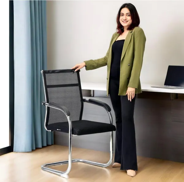 Black_Net_And_Foam_Visitor_Chair_|_46.99_X_49.53_X_91_Cm