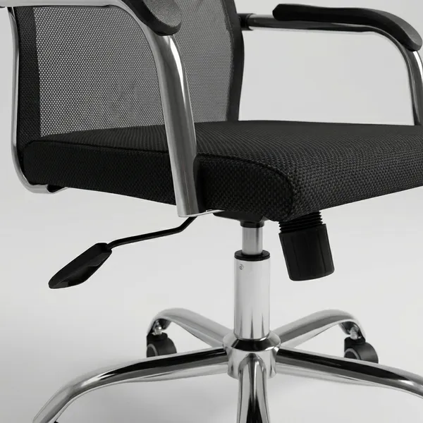 Black_Foam_And_Net_Office_Chair_|_47D_X_43.2W_X_91.4H_Cm