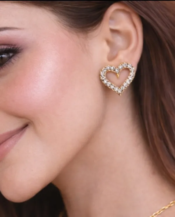 ILANJA_Sparkle_Heart_Studs_For_Women_________18KT_GOLD_PLATED_|_ANTITARNISH__|_WATERPROOF_|_MODERN_STYLE|_