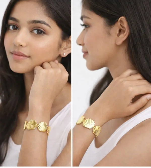 Ilanja_Gold-Plated_Fan_Shell_Cuff_Bracelet_for_Women