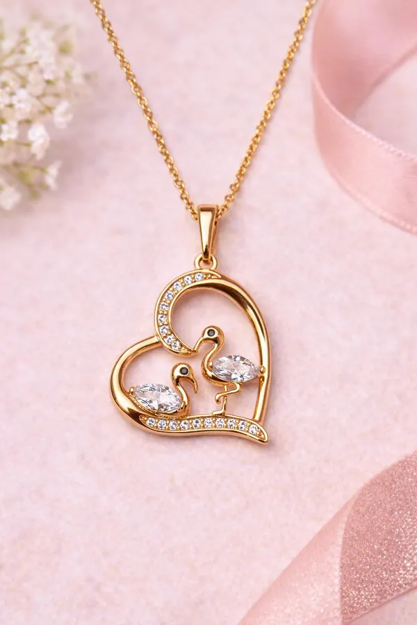 Golden_Gold-Tone_Sparkle_Swan_Pendant_for_Women