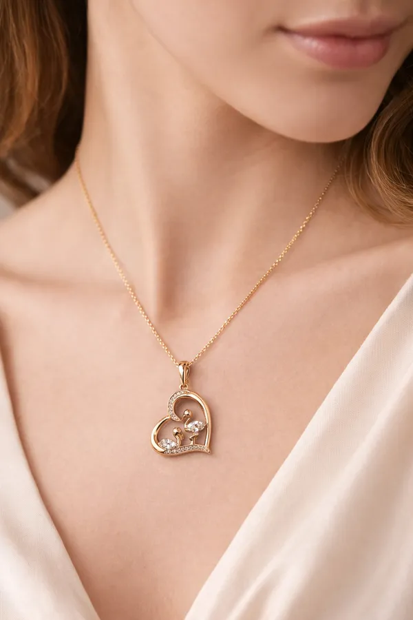 Golden_Gold-Tone_Sparkle_Swan_Pendant_for_Women