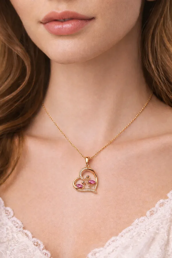 Ilanja_Gold_Flamingo_Heart_Pendant_for_Women