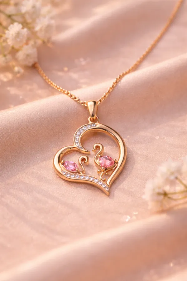 Ilanja_Gold_Flamingo_Heart_Pendant_for_Women