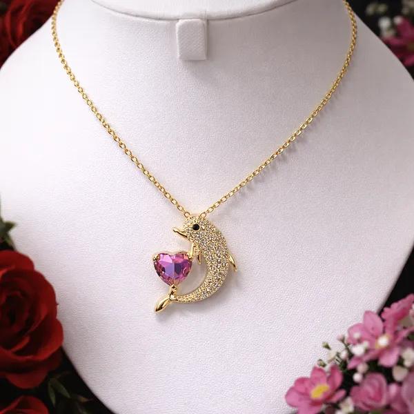 ILANJA_Gold_Tone_Dolphin_Pendant_for_Women