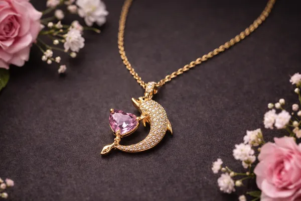 ILANJA_Gold_Tone_Dolphin_Pendant_for_Women