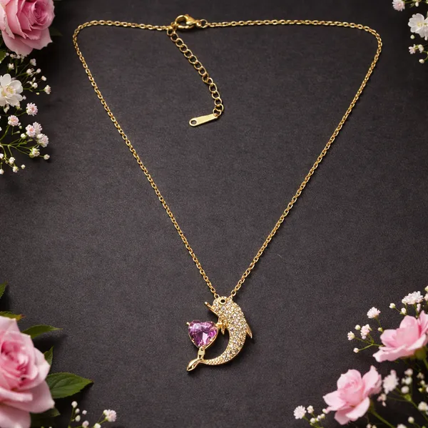 ILANJA_Gold_Tone_Dolphin_Pendant_for_Women