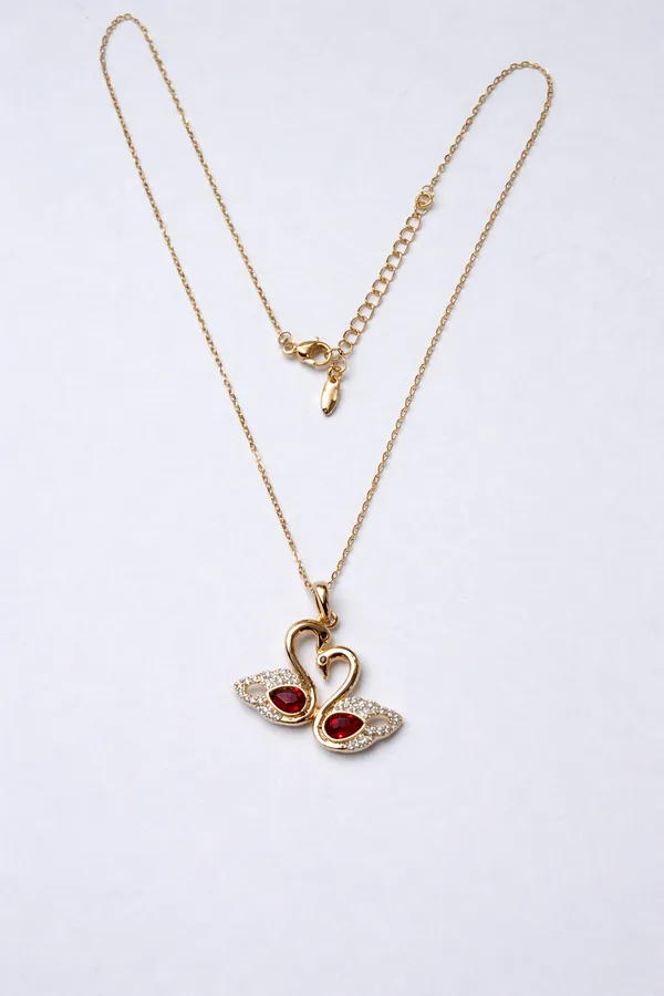 Ilanja_Golden_Red_Swan_Lovebirds_Pendant_for_Women