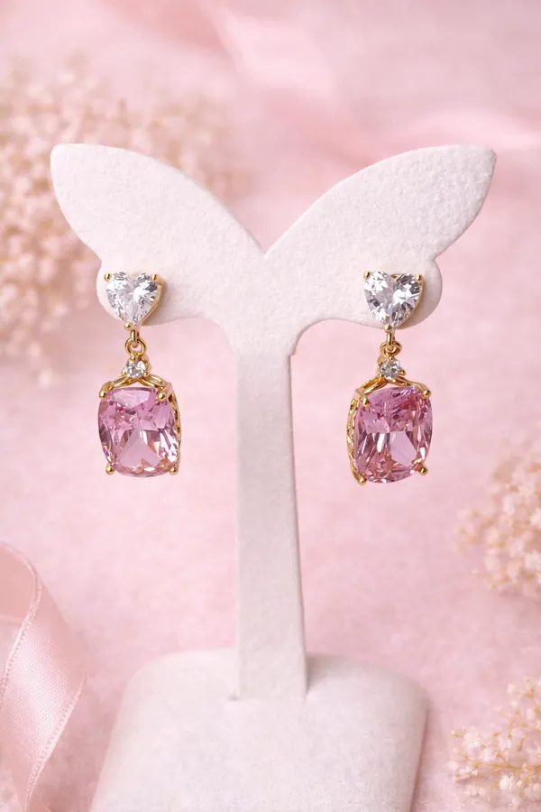 ILANJA_Golden_Pink_Heart_Drop_Earrings_for_Women