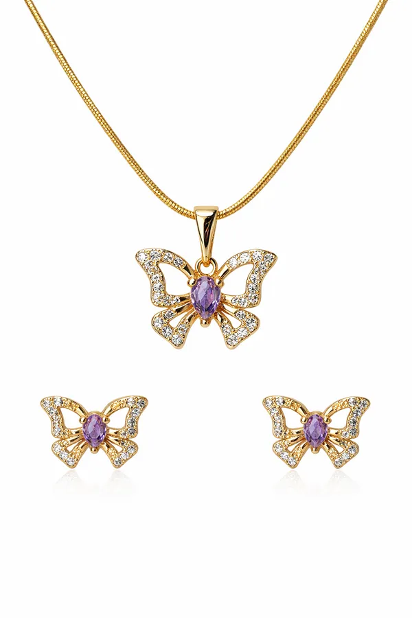 Amethyst_Butterfly_Elegance_Pendant_&_Earrings_Set_18KT_GOLD_PLATED_|_ANTITARNISH__|_WATERPROOF_|_MODERN_STYLE|_