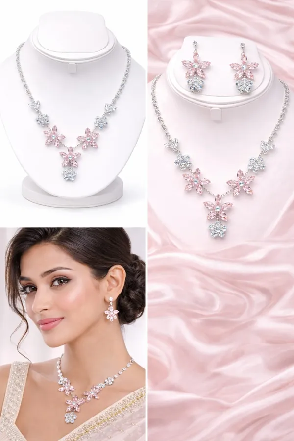 Pink_Floral_Sapphire_Crystal_Drop_Earrings_for_Women