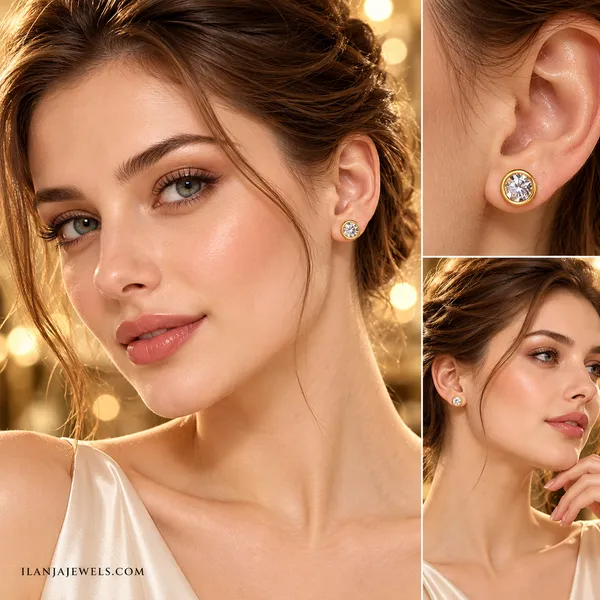 Celeste_Gold_Halo_Stud_FOR_WOMEN__18KT_GOLD_PLATED_FINISH|ANTITARNISH_|WATERPROOF|MODERN_STYLE_DAILY_WEAR