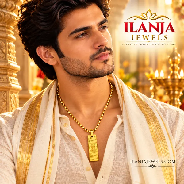 HANUMAN_PENDANT_WITH_DOTTED_PATTERN_|_18KT_GOLD_PLATED__|_ANTITARNISH_|WATERPROOF|MODERN_STYLE_|DAILY_WEAR|STANILESS_STEEL_