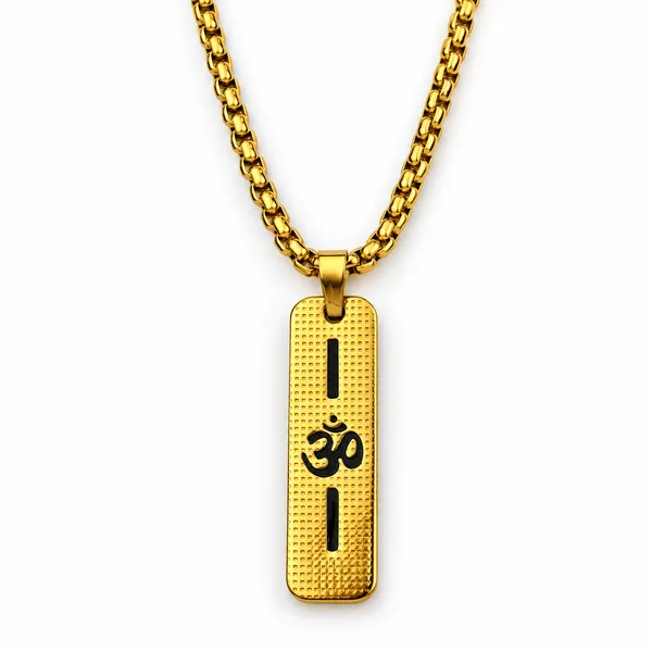 ILANJA_DIVINE_OM_DOTTED__CHAIN_PENDANT___FOR_MEN_AND_WOMEN_|_18KT_GOLD_PLATED__|_ANTITARNISH_|WATERPROOF|MODERN_STYLE_|DAILY_WEAR