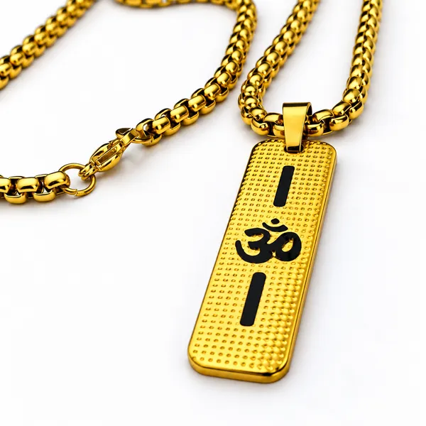 ILANJA_DIVINE_OM_DOTTED__CHAIN_PENDANT___FOR_MEN_AND_WOMEN_|_18KT_GOLD_PLATED__|_ANTITARNISH_|WATERPROOF|MODERN_STYLE_|DAILY_WEAR