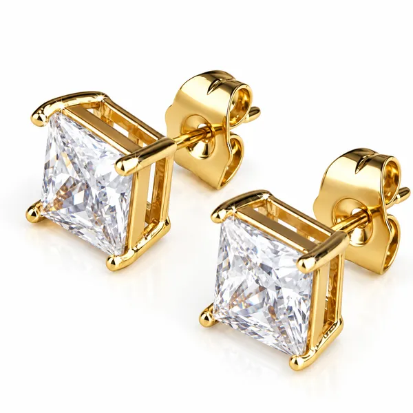ILANJA_Luxe_Square_Solitaire_MENS_STUDS_|ANTITARNISH_|GOLD_PLATED_|WATERPROOF|