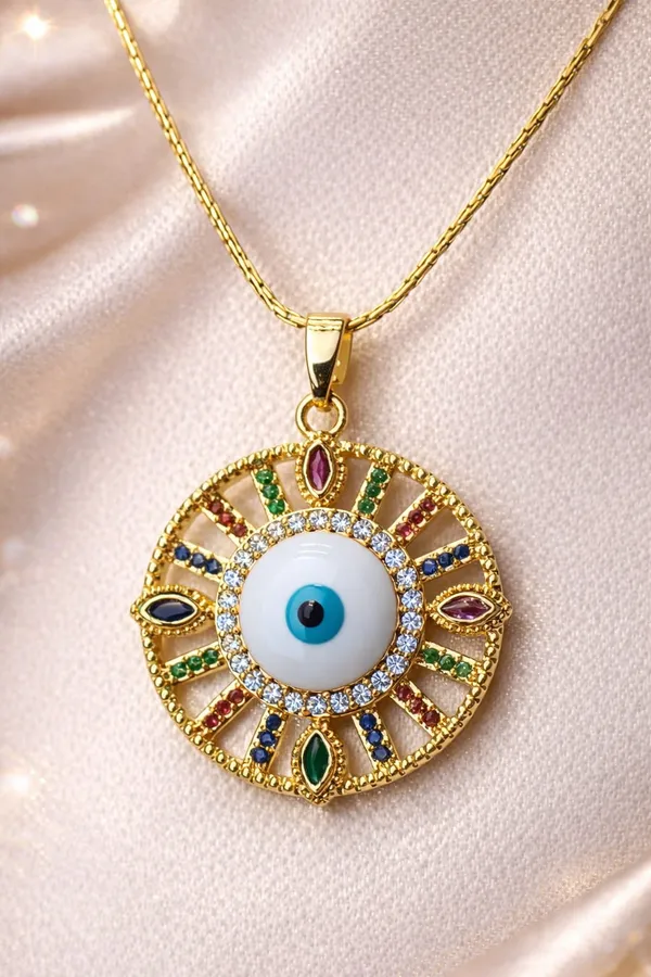 Ilanja_Gold-Toned_Evil_Eye_Decorative_Disc_Necklace