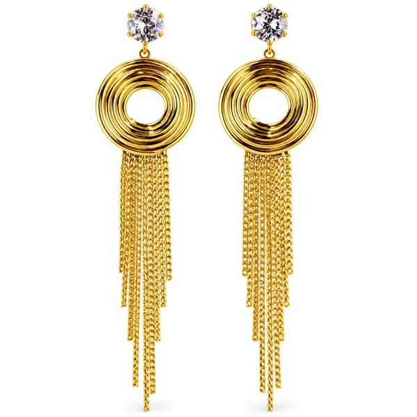 Ilanja_Golden_Orbit_Crystal_Tassel_Earrings_for_Women_18KT_GOLD_PLATED_finish_|ANTITARNISH_|WATERPROOF|MODERN_STYLE