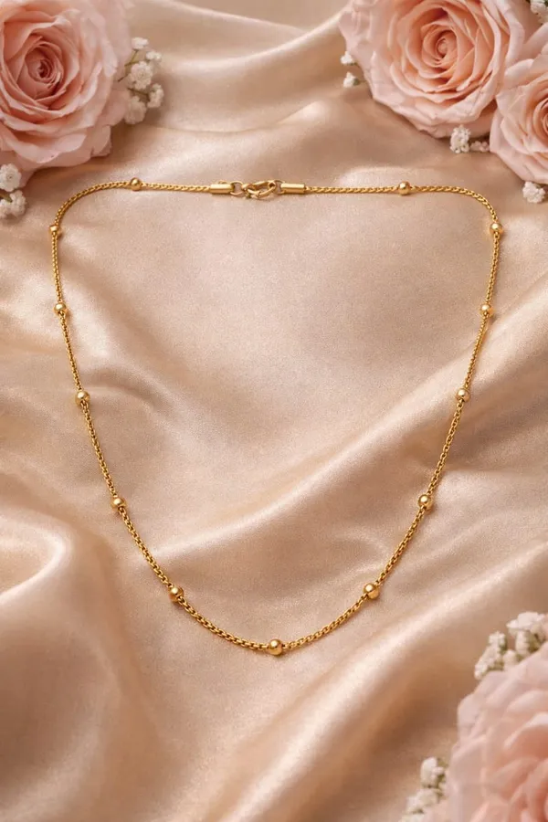 Ilanja_Gold-Toned_Beaded_Chain_Necklace