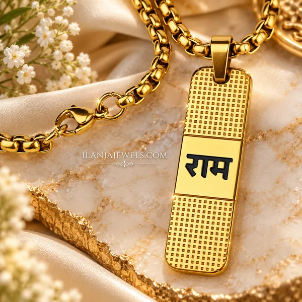 SHREE_RAM__DOTTED_CHAIN_PENDANT_FOR_MEN_AND_WOMEN_|_18_K_GOLD_PLATED_|ANTITARNISH_|_WATERPROOF_|DAILY_WEAR_|_MODERN_STYLE__|