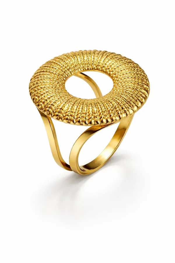 Gold-Toned_Circular_Textured_Ring_for_Women