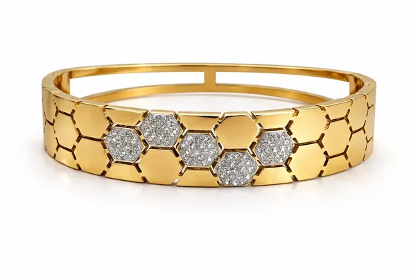 Ilanja_Gold-Plated_Honeycomb_Diamond_Accent_Bracelet