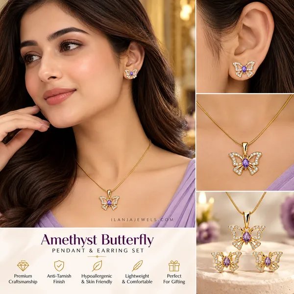 Amethyst_Butterfly_Elegance_Pendant_&_Earrings_Set_18KT_GOLD_PLATED_|_ANTITARNISH__|_WATERPROOF_|_MODERN_STYLE|_