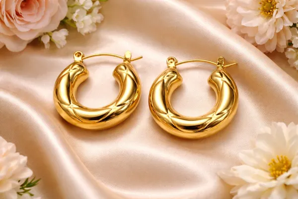 Ilanja_Gold-Tone_Chunky_Hoop_Earrings