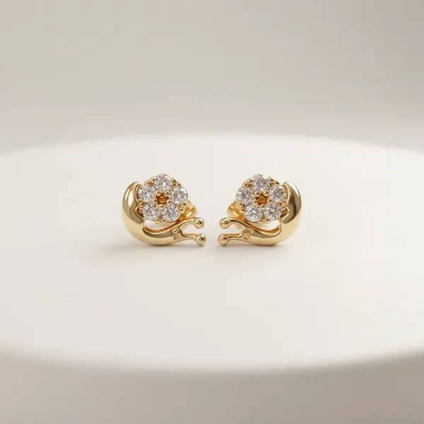 Golden_Snail_Crystal_Stud_Earrings____18KT_GOLD_PLATED_|_ANTITARNISH__|_WATERPROOF_|_MODERN_STYLE|_