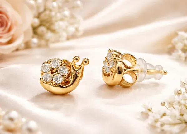 Golden_Snail_Crystal_Stud_Earrings____18KT_GOLD_PLATED_|_ANTITARNISH__|_WATERPROOF_|_MODERN_STYLE|_