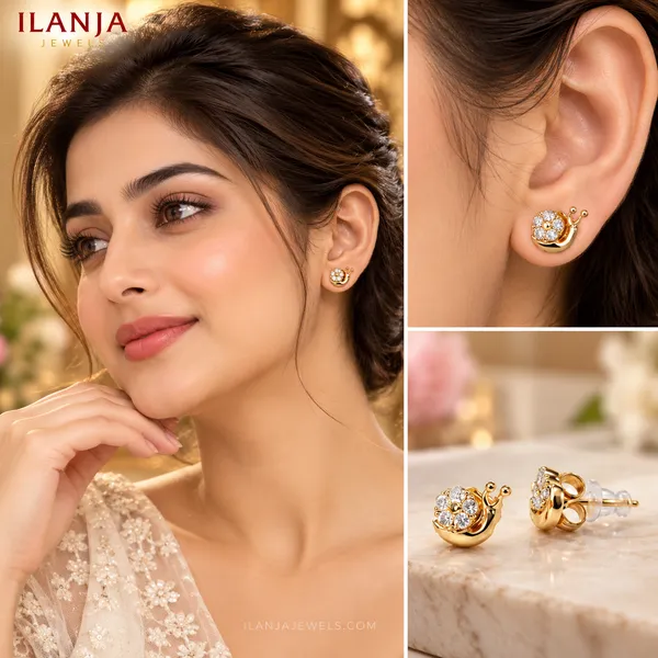 Golden_Snail_Crystal_Stud_Earrings____18KT_GOLD_PLATED_|_ANTITARNISH__|_WATERPROOF_|_MODERN_STYLE|_