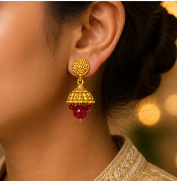 Rivorah_Gold_plated__Ghungroo_Jhumki