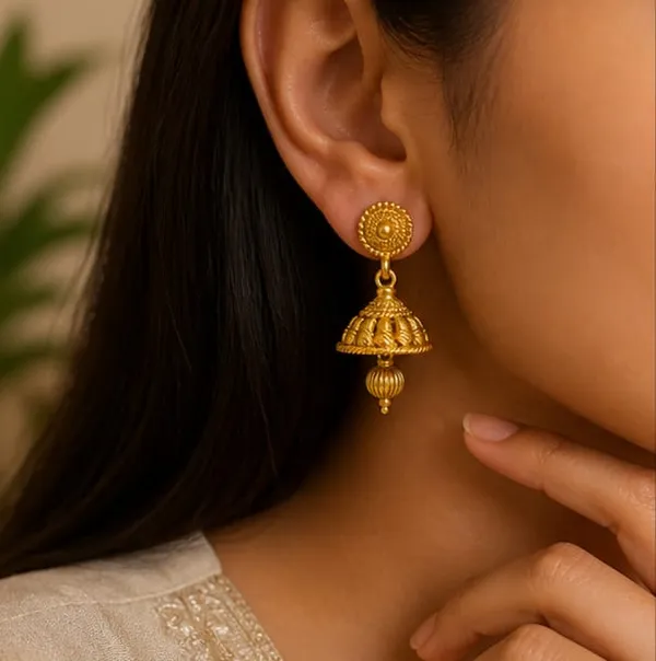 Rivorah_Gold_plated__Ghungroo_Jhumki