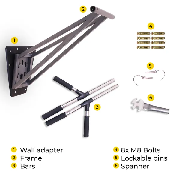 Grey_Wall_Mounted_Pull_Up_Dip_Bar_Home_Gym_Chin_Up_Station