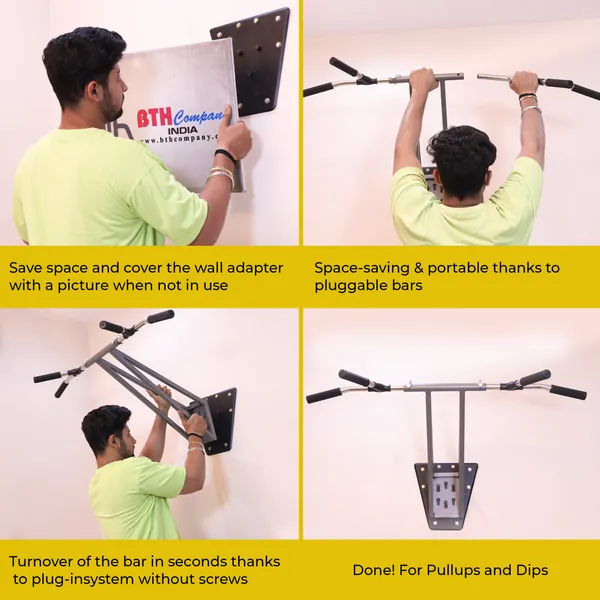 Grey_Wall_Mounted_Pull_Up_Dip_Bar_Home_Gym_Chin_Up_Station