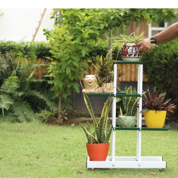 Green_And_White_Side_By_Side_Plant_Stand_Anti_Rust_Iron_Indoor_Outdoor_Pot_Stand_For_Medium_Sized_Pots