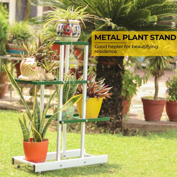 Green_And_White_Side_By_Side_Plant_Stand_Anti_Rust_Iron_Indoor_Outdoor_Pot_Stand_For_Medium_Sized_Pots