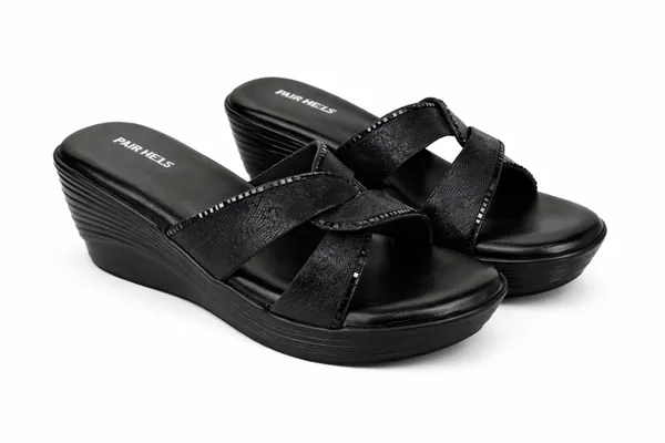 PAIR_HEELS_Black_Stylish_PARTY_WEDGE_Heels_for_Women_�_Comfortable_Elegant_Party_&_Casual_Wear