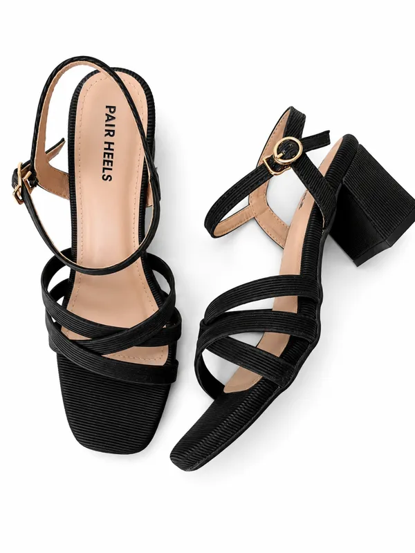 PAIR_HEELS_Block_Heel_Sandals_with_Multi_Strap_&_Ankle_Buckle_Comfortable_Party_&_Casual_Heels