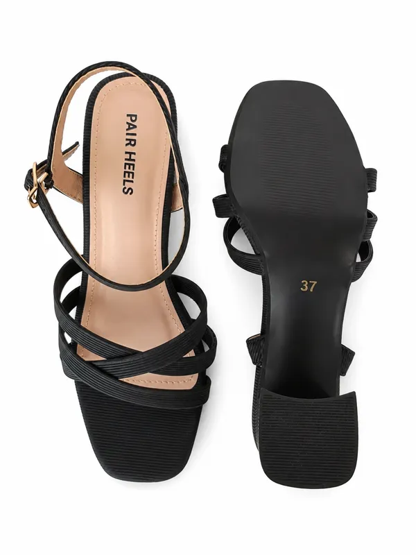 PAIR_HEELS_Block_Heel_Sandals_with_Multi_Strap_&_Ankle_Buckle_Comfortable_Party_&_Casual_Heels
