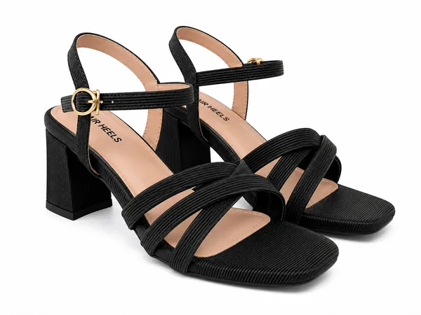 PAIR_HEELS_Block_Heel_Sandals_with_Multi_Strap_&_Ankle_Buckle_Comfortable_Party_&_Casual_Heels