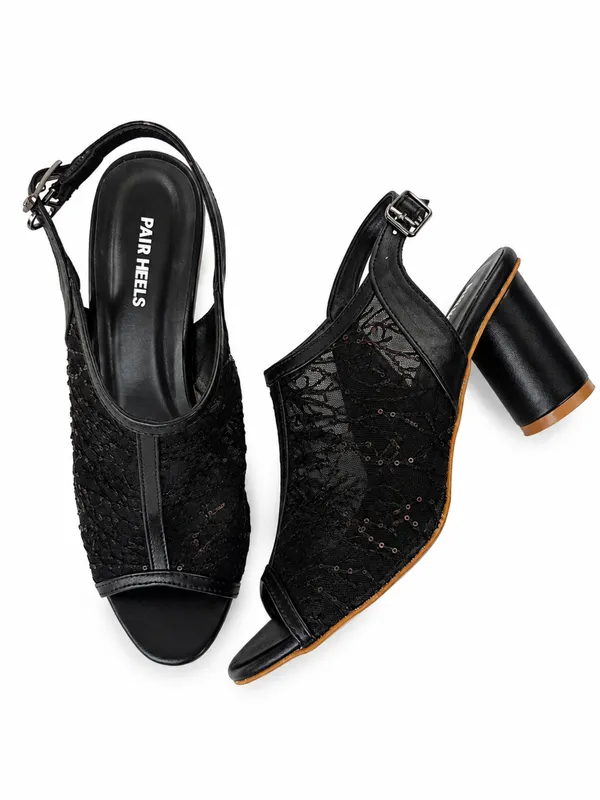 PAIR_HEELS_Black_Lace_Open_Toe_Block_Heels_with_Ankle_Strap